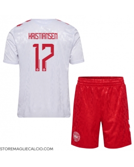 Danimarca Victor Kristiansen #17 Maglia Gara Trasferta Repliche Europei 2024 Bambino